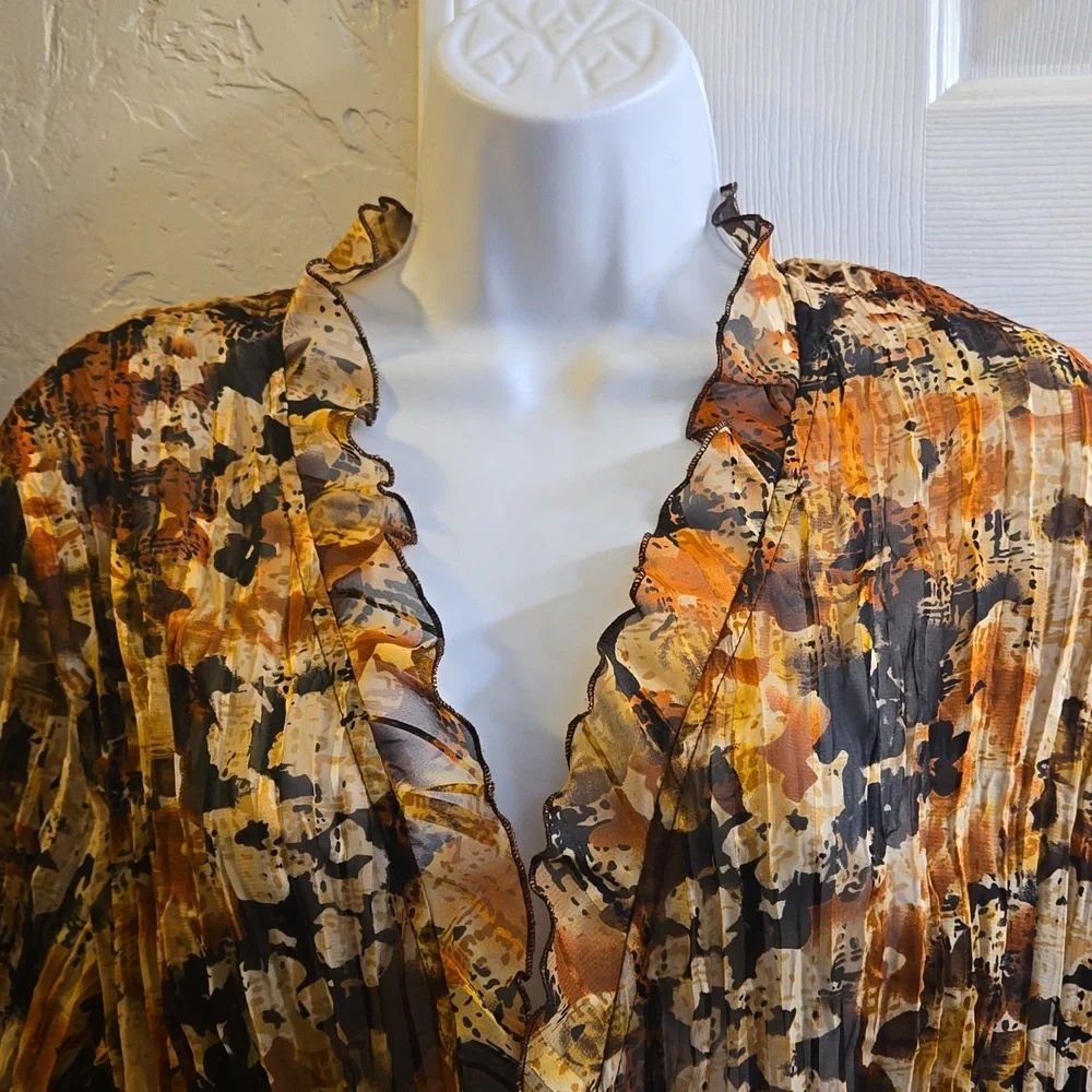 Notations Ruffled Sheer Top - Picture 2 of 9